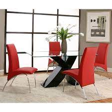 Add contemporary style to your dining room with a modern dining table and chairs. Mensa Black Base Dining Room Set With Red Chairs Cramco Furniture Cart