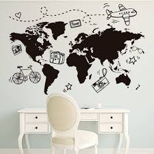 Travel World Map Wall Sticker Map