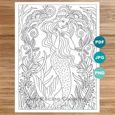 Develop your creativity and feel in filling bright colors. Dreamy Mermaid Coloring Page Mermaid Art Coloring Book Etsy
