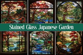 Stained Glass Japanese Garden Graphic