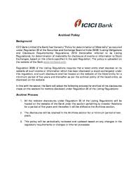 Its a safe and secured job. Fillable Online Icici Bank Limited The Bank Has Framed A Policy For Determination Of Materiality As Required Fax Email Print Pdffiller