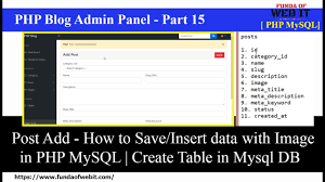 php admin panel 15 post add how