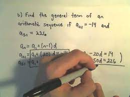 arithmetic sequences finding a general