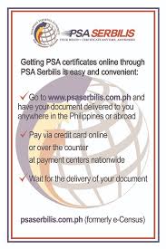 In this post, i will share with you the steps on how to get your psa birth certificate and have them shipped to your chosen address. Unisys Asia Pacific On Twitter The Philippine Statistics Authority Has Launched A New Way To Request Birth Marriage And Death Certificates Cenomar Visit Psa Serbilis Formerly E Census At Https T Co Gc18orflcm Anywhere Anytime Https T Co