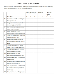 3 Likert Scale Templates Free Sample Example Format