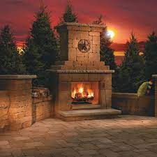 Your outdoor fireplace is complete. Victorian Stone Outdoor Wood Burning Fireplace Kit