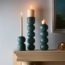 wood stack candle holder