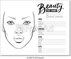 free art print of face chart blank