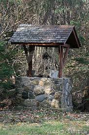 Wishing Well With Wooden Bucket And