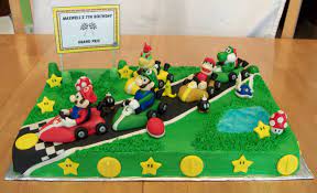 Mario kart characters included are mario, luigi, diddy. Bellissimo Specialty Cakes Mario Kart Cake 5 11 Mario Kart Cake Mario Birthday Cake Super Mario Birthday Party
