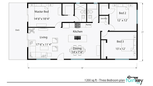 Sunflower 1200 Sf Floor Plan 3 Bedroom
