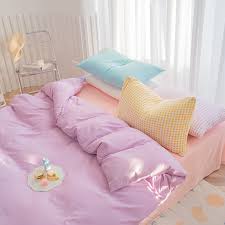 bedding set washed cotton g purple