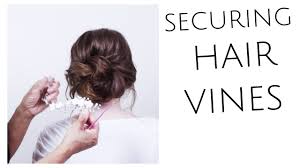 how to secure a hair vine in a bridal