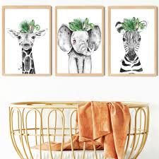 Safari Animals Nursery Wall Prints