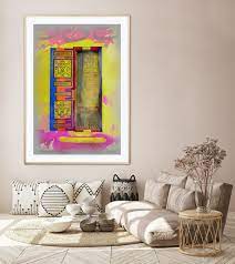 Yellow Moroccan Décor Door Art Bohemian