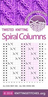 Knittingstitches Spiral Columns Left Twist Chart