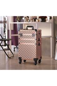 cosmetic makeup train case rose gold