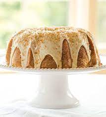 Coconut Bundt Cake With White Chocolate Coconut Glaze Brown Eyed  gambar png