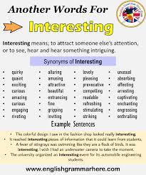 another synonym word for interesting