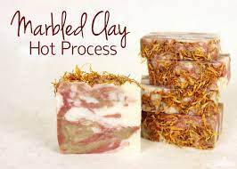 marbled clay hot process soap soap queen