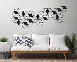 Cube Geometric Metal Wall Art By Glyphs