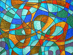 sketch of a colored stained glass