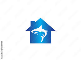 Angry Blue Shark Fish Logo Design