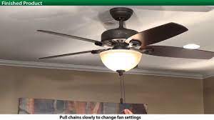 How To Install a Hunter 5xxxx Series Model Ceiling Fan - YouTube