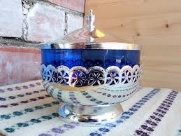 Cobalt Blue Sugar Bowl With Lid And