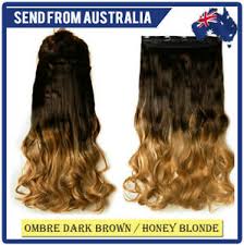 One piece hair extensions with 5 clips (there might be slightly color difference due to different monitor which is unavoidable.) Ombre Dark Brown Honey Blonde Clip In Hair Extension 5 Clips Hairpiece 1928dxo Ebay