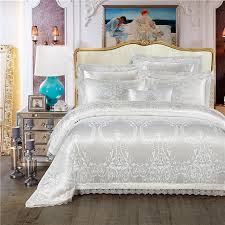 King Queen Size White Red Bedding Set