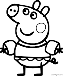 90 images for children's creativity. Peppa Pig Coloring Pages Coloringall