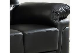 Kansas Black Leather Modern 3 Seater