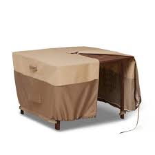 Classic Accessories Veranda S Best Waterproof Square Patio Table Cover With Umbrella Hole 40 In L X 40 In W X 24 In H 56 4