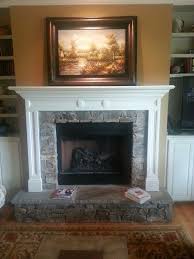 Stone Fireplace With Raised Hearth