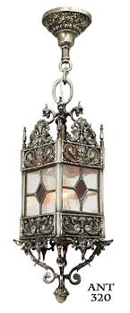 Leaded Glass Hall Lantern Light Fixture