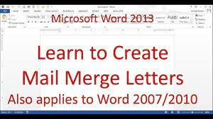 mail merge letter word 2016 2016