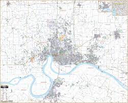 Evansville, IN Wall Map – KAPPA MAP GROUP