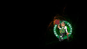 The boston celtics logo since the early 1960s features a leprechaun spinning a basketball, named lucky. Nba Boston Celtics Logo Black Wallpaper Hd Free Desktop