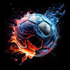 a soccer ball in the clash of ice and