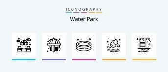 Water Park Line 5 Icon Pack Including