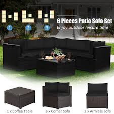 Rattan Patio Sectional Sofa Set