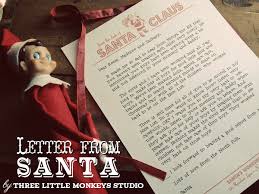 Free Santa Letterhead Three Little Monkeys Studio