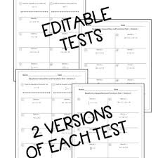 Algebra 1 Editable Assessments Bundle