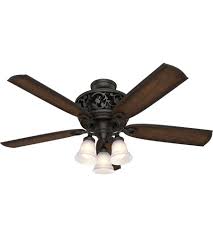 Hunter 54 Inch Promenade Brittany Bronze Ceiling Fan With Light Kit And Remote
