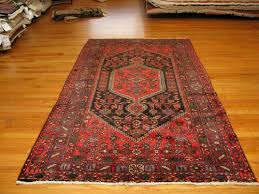 red hamedan herati persian rug wool