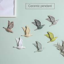 3d Ceramic Wall Hanging Bird Shaped
