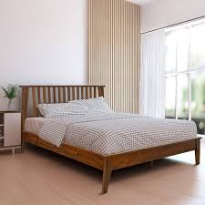 Wooden Platform Bed With Headboard