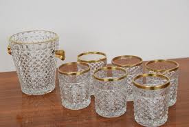 Mid Century Glassware Barware Set By
