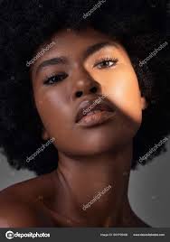 dark portrait light makeup black woman